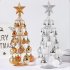 Christmas Tree Ornaments with Top Star Handmade Desktop Scene Layout Bronze Gold