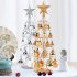 Christmas Tree Ornaments with Top Star Handmade Desktop Scene Layout Silver White