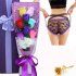 Christmas Valentine s Day Surprise Gift for Wife Girlfriend Birthday Gift Rose Underwear Bouquet Gift Box 6 color bouquet   2 bear purple box  90 105 kg 