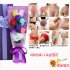 Christmas Valentine s Day Surprise Gift for Wife Girlfriend Birthday Gift Rose Underwear Bouquet Gift Box 6 color bouquet purple box  90 105 kg 
