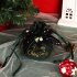 Christmas Velvet Gift Bags with Pearls Bells Drawstring Wrapping Bag for Storaging Candy Cookies Toys Wine Red