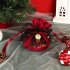 Christmas Velvet Gift Bags with Pearls Bells Drawstring Wrapping Bag for Storaging Candy Cookies Toys Wine Red