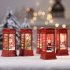 Christmas Vintage Night Lights Snowman Santa Light Up Glitter Phone Booth Ornament Christmas Gifts snowman
