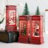 Christmas Vintage Night Lights Snowman Santa Light Up Glitter Phone Booth Ornament Christmas Gifts snowman