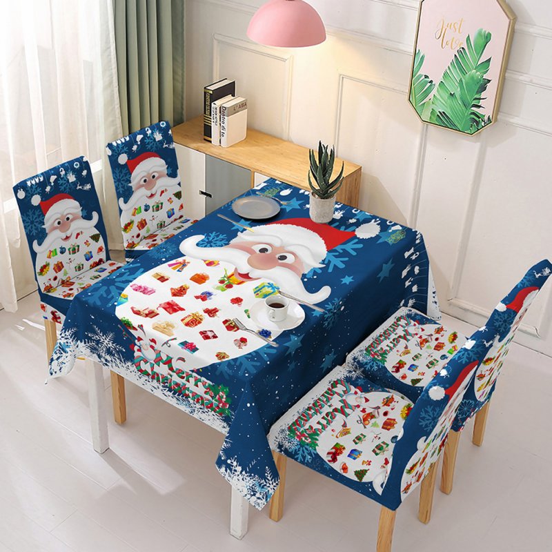 Christmas Waterproof Tablecloth/Chair Cover Dining Room Stretch Chair Covers Tablecloth 140*140cm