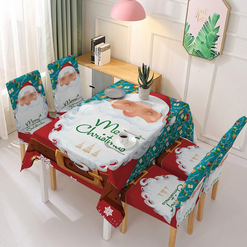 Christmas Waterproof Tablecloth/Chair Cover Dining Room Stretch Chair Covers Tablecloth 140*140cm