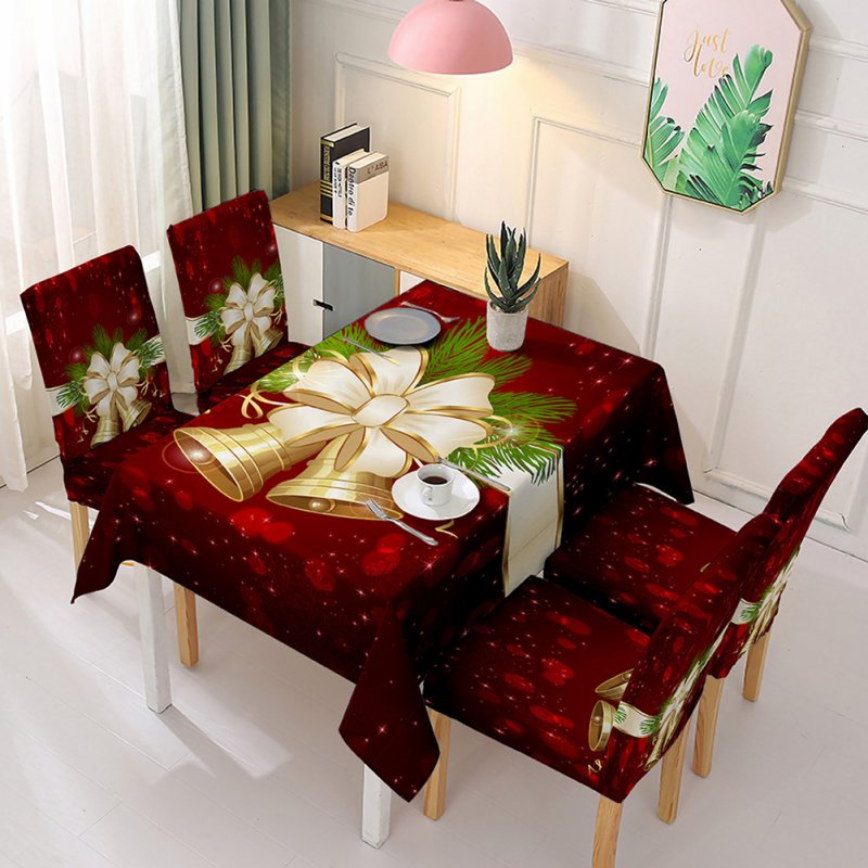Christmas Waterproof Tablecloth/Chair Cover Dining Room Stretch Chair Covers Tablecloth 140*180cm