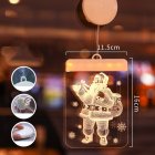 Christmas Window Hanging Lights Santa Snowflake Bell Elk Pendant with Suction Cup Supplies Santa