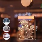 Christmas Window Hanging Lights Santa Snowflake Bell Elk Pendant with Suction Cup Supplies snowman