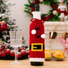 Christmas Wine Bottle Cover Handmade Reusable Knitted Wine Bottle Bags For Christmas Wedding Party Decorations Belt
