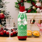 Christmas Wine Bottle Cover Handmade Reusable Knitted Wine Bottle Bags For Christmas Wedding Party Decorations Snowflake