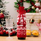Christmas Wine Bottle Cover Handmade Reusable Knitted Wine Bottle Bags For Christmas Wedding Party Decorations Elk
