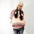 Christmas Women Snowflake Pattern Warm Hoodie Casual Fleeced Hooded Pullover   Pink M