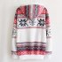 Christmas Women Snowflake Pattern Warm Hoodie Casual Fleeced Hooded Pullover   Pink M