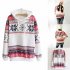 Christmas Women Snowflake Pattern Warm Hoodie Casual Fleeced Hooded Pullover   Pink M