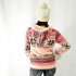 Christmas Women Snowflake Pattern Warm Hoodie Casual Fleeced Hooded Pullover   Pink M