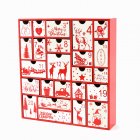 Christmas Wooden Advent Calendar With 24 Drawers Countdown To Christmas Decoration Calendar Ornament Xmas Gift For Kids red