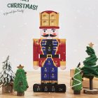 Christmas Wooden Advent Calendar Nutcracker Countdown To Christmas Calendar With 24 Drawers Holiday Decoration As shown