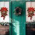 Christmas Wreath Mixed Balls And Berry Door Swag Bright Color Artificial Greenery Christmas Holiday Front Door Decor K1 5 yellow model