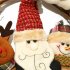 Christmas  Wreath Santa Claus Snowman Door Hanging Round Wooden Pendant Christmas Ring CX17086 Elderly Group