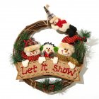 Christmas  Wreath Santa Claus Snowman Door Hanging Round Wooden Pendant Christmas Ring CX17086 Snowman Group