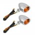Chrome Motorcycle Turn Signal Amber Lights Indicator Silver