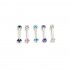 Circular Zircon Ear Studs Eyebrow Ring Stainless Steel Straight Body Piercings Jewelry purple
