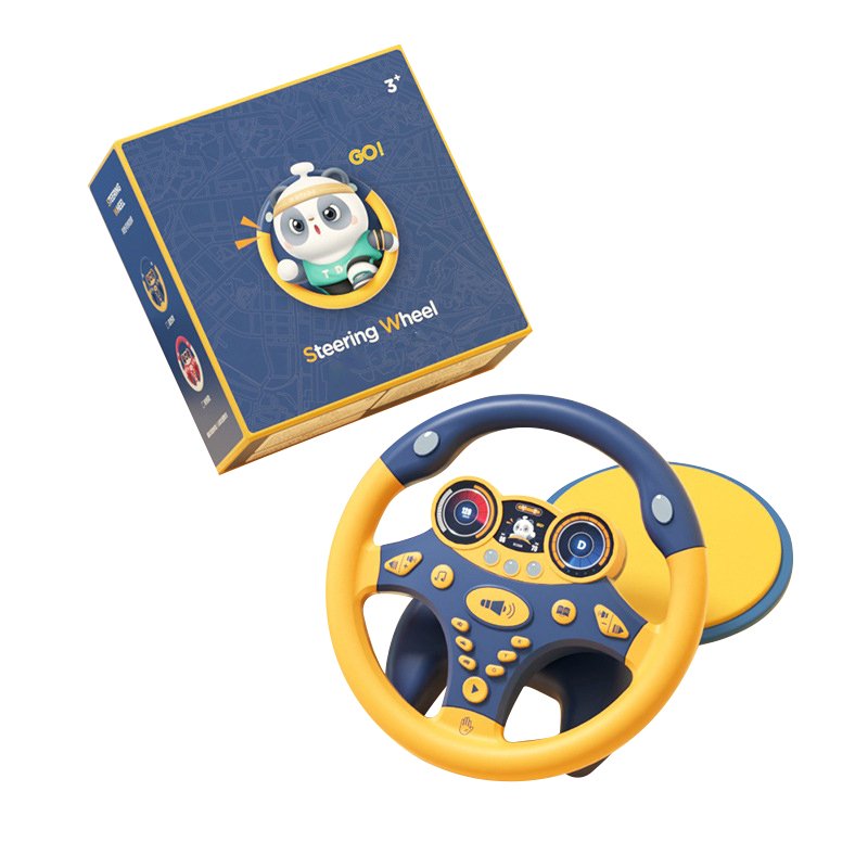Kids Electric Simulation Steering Wheel Toy with Light Sound Baby Kids Early Educational Toys 