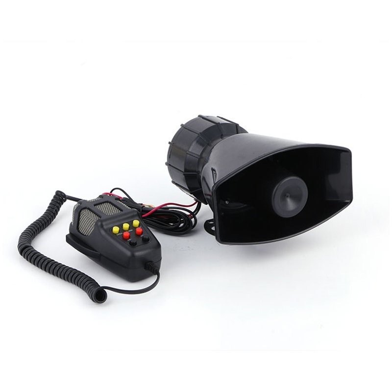 12V Car Alarm Horn Tone Sound Car Emergency Siren Car Siren Horn Mic PA Speaker System Emergency Amplifier Hooter 