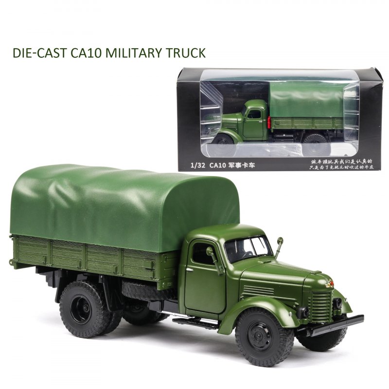 Classic 1:32 CA10 Truck Alloy Model Simulation Die-cast Sound Light Transport Model Collection Gifts CA10 Truck with Tent