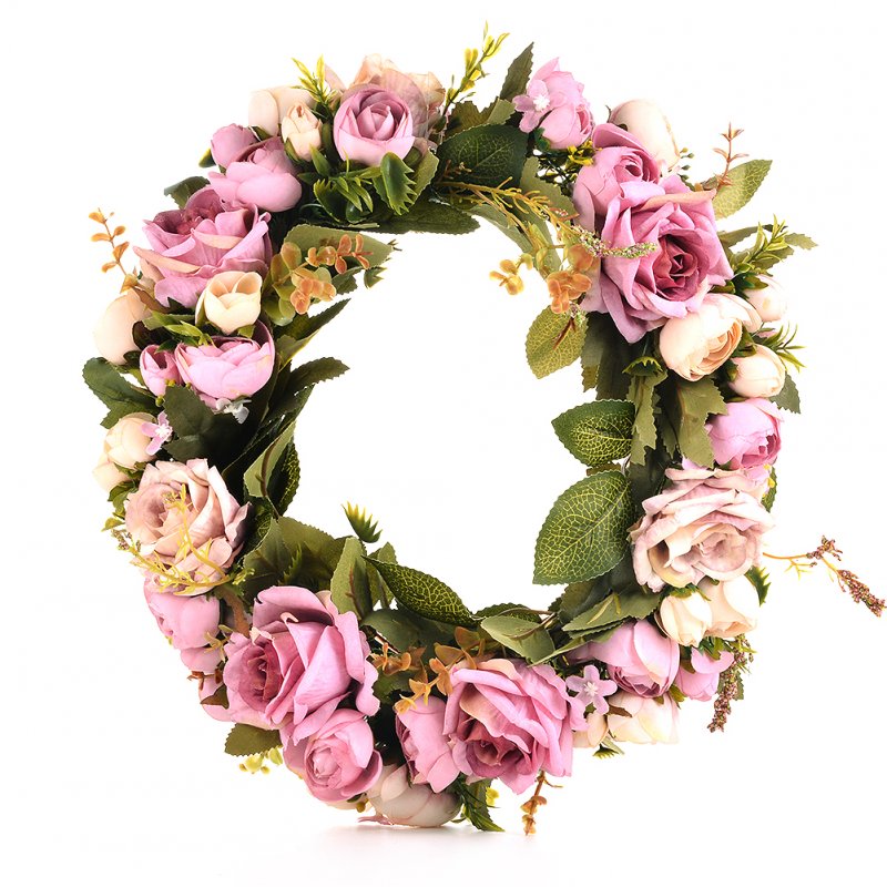 Classic Artificial Simulation Flowers Garland for Home Room Garden Lintel Decoration,Roses Peonies