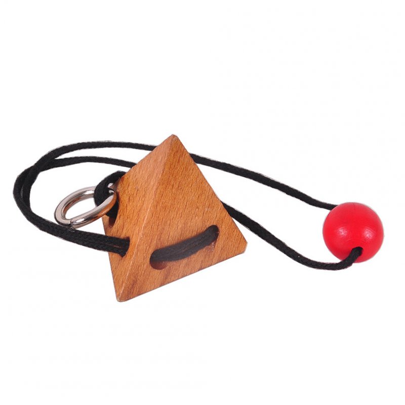 Classical Wooden Puzzle Game Rope Triangle Unlock Brain Teaser String