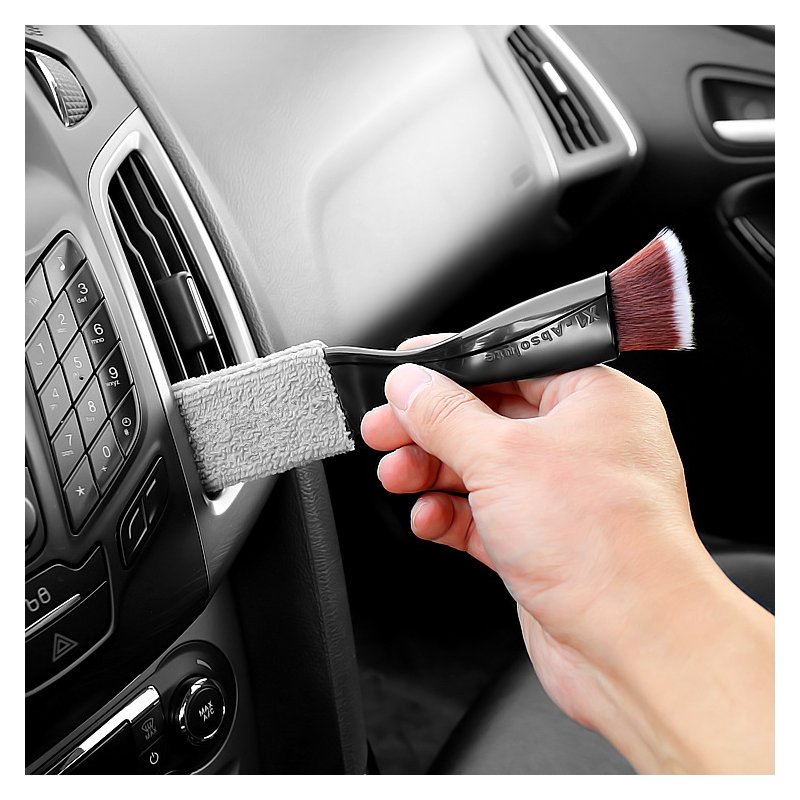 Cleaning  Brush 2 In 1 Car Air-conditioner Outlet Cleaning Tool Multi-purpose Dedusting Interior Brush Washer Black 7882