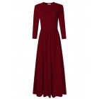 Women's 3/4 Sleeve Long Babydoll Maxi Dress