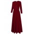 Clearlove Women s Casual 3 4 Sleeve Long Babydoll Maxi Dress with PocketsFI0T