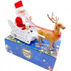 Climbing Santa Electric Toy Christmas Gift Novelty Doll Funny Toys For Children New Year Christmas Party Toy Deer pulling Santa's cart