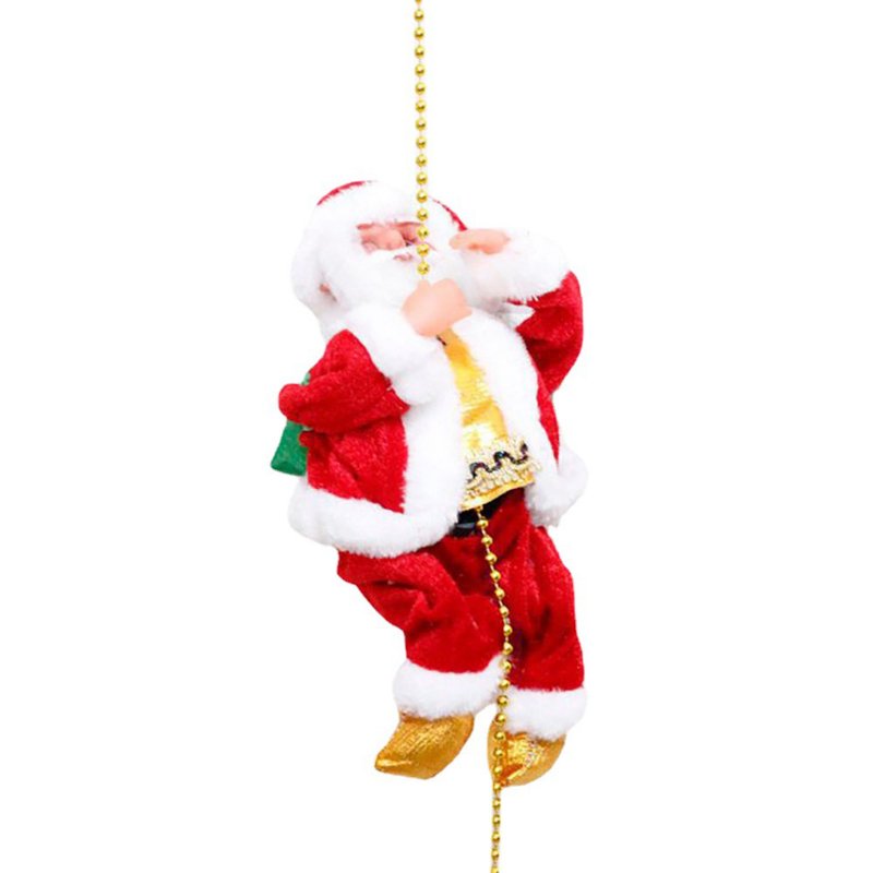 Climbing Santa Electric Toy Christmas Gift Novelty Doll Funny Toys For Children New Year Christmas Party Toy Golden-footed Santa