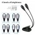 Clip on Led Light 2pcs Arms Multipurpose Adjustable Dimmable Rechargeable Super Bright Reading Lamp 2pcs Arms 4 lights