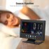 Clock Radio  Alarm Clock With Large Color Voice Controlled Touch Screen  USB Cable  Humidity Test  5 in 1 Meteorological Station For Bedroom  Living Room Black 