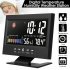 Clock Radio  Alarm Clock With Large Color Voice Controlled Touch Screen  USB Cable  Humidity Test  5 in 1 Meteorological Station For Bedroom  Living Room Black 