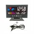 Clock Radio  Alarm Clock With Large Color Voice Controlled Touch Screen  USB Cable  Humidity Test  5 in 1 Meteorological Station For Bedroom  Living Room Black 