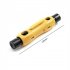 Coax Stripper  Coaxial Cable Stripper With Wear Resistant Blade  Pen Clip  Built in Spring  Portable Coax Stripping Tool For RG59  RG11  RG7  RG6 Yellow  bliste