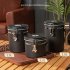 Coffee Canister Coffee Storage Airtight Canister With Measuring Spoon CO2 Release Valve Silicone Rubber Sealing Strip Coffee Canister For Beans Sugar 1 8L White