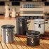 Coffee Canister Coffee Storage Airtight Canister With Measuring Spoon CO2 Release Valve Silicone Rubber Sealing Strip Coffee Canister For Beans Sugar 1 8L White