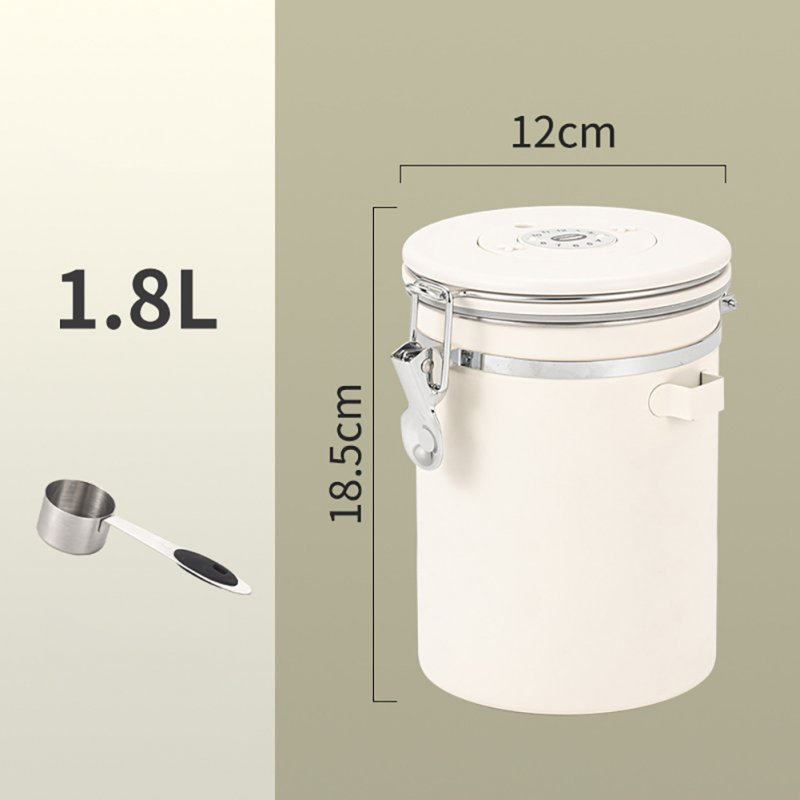 Coffee Canister Coffee Storage Airtight Canister With Measuring Spoon CO2 Release Valve Silicone Rubber Sealing Strip Coffee Canister