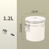 Coffee Canister Coffee Storage Airtight Canister With Measuring Spoon CO2 Release Valve Silicone Rubber Sealing Strip Coffee Canister For Beans Sugar 1 8L White