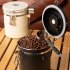Coffee Canister Coffee Storage Airtight Canister With Measuring Spoon CO2 Release Valve Silicone Rubber Sealing Strip Coffee Canister For Beans Sugar 1 8L White