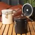 Coffee Canister Coffee Storage Airtight Canister With Measuring Spoon CO2 Release Valve Silicone Rubber Sealing Strip Coffee Canister For Beans Sugar 1 8L White