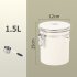 Coffee Canister Coffee Storage Airtight Canister With Measuring Spoon CO2 Release Valve Silicone Rubber Sealing Strip Coffee Canister For Beans Sugar 1 8L White