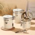 Coffee Canister Coffee Storage Airtight Canister With Measuring Spoon CO2 Release Valve Silicone Rubber Sealing Strip Coffee Canister For Beans Sugar 1 8L White